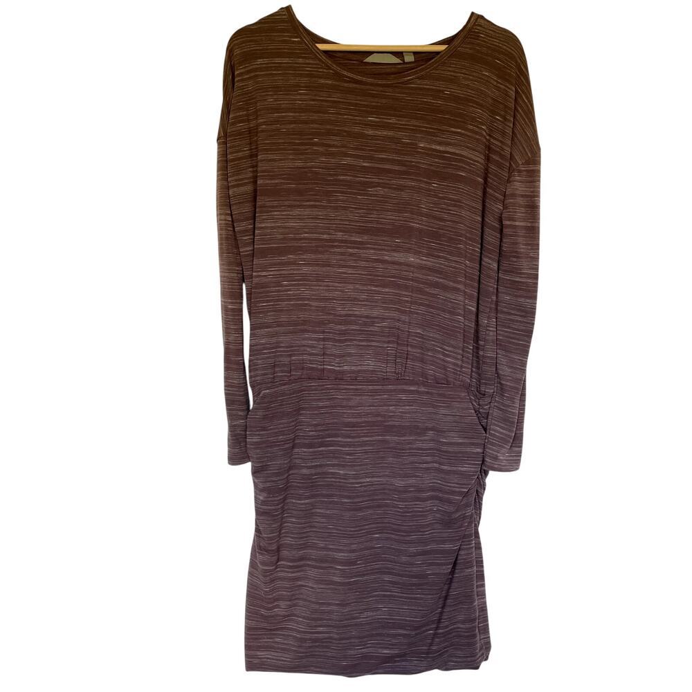 Athleta heathered purple maternity dress‎ women's size medium long sleeves